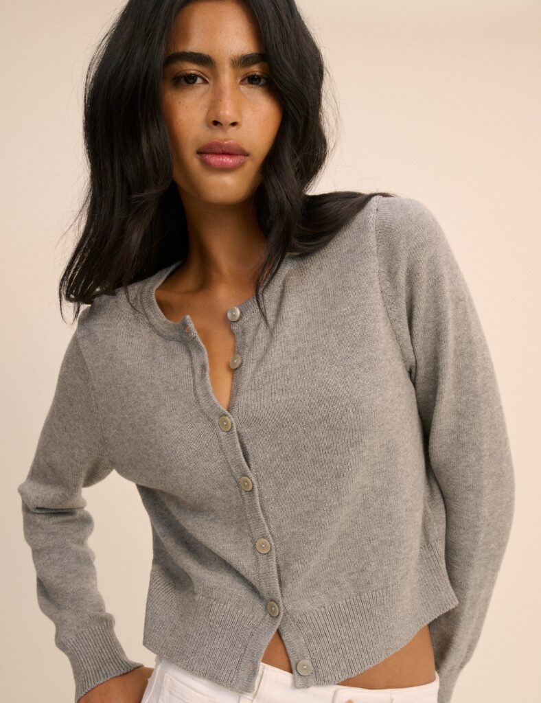 Grey Wool Everyday Relaxed Cardigan
