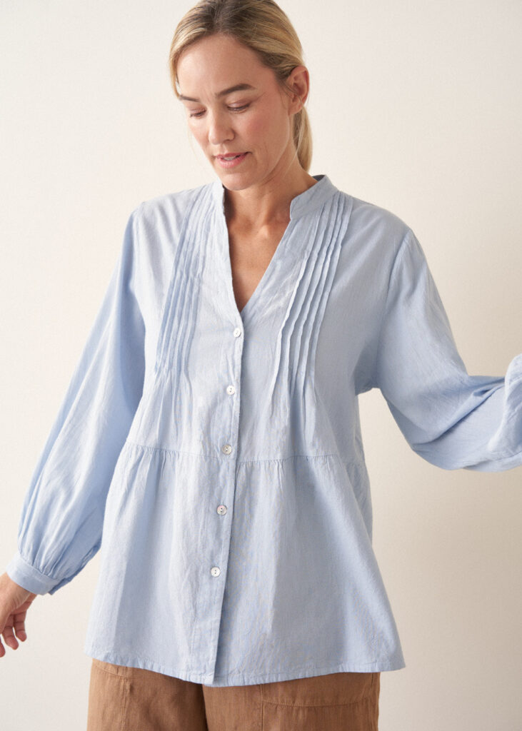 Blue Pintuck Shirt