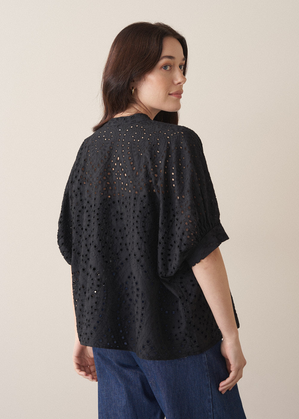 Refined Versatile Black Broderie Top - Image 5