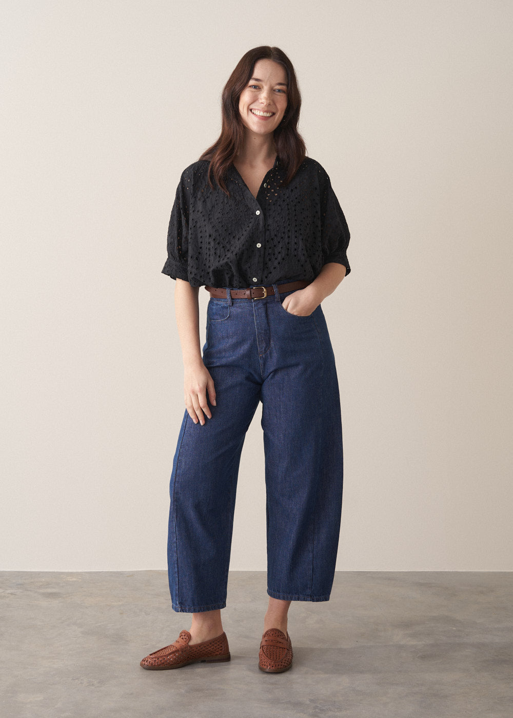 Refined Versatile Black Broderie Top - Image 6