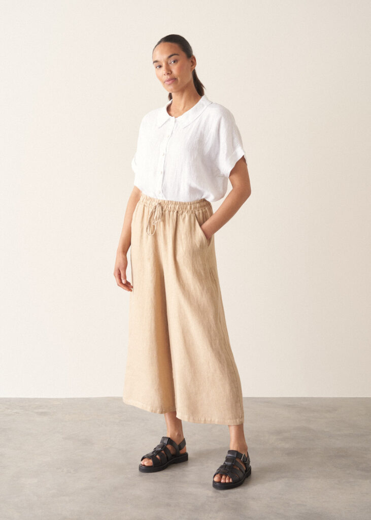 Maize Wide Leg Linen Trousers