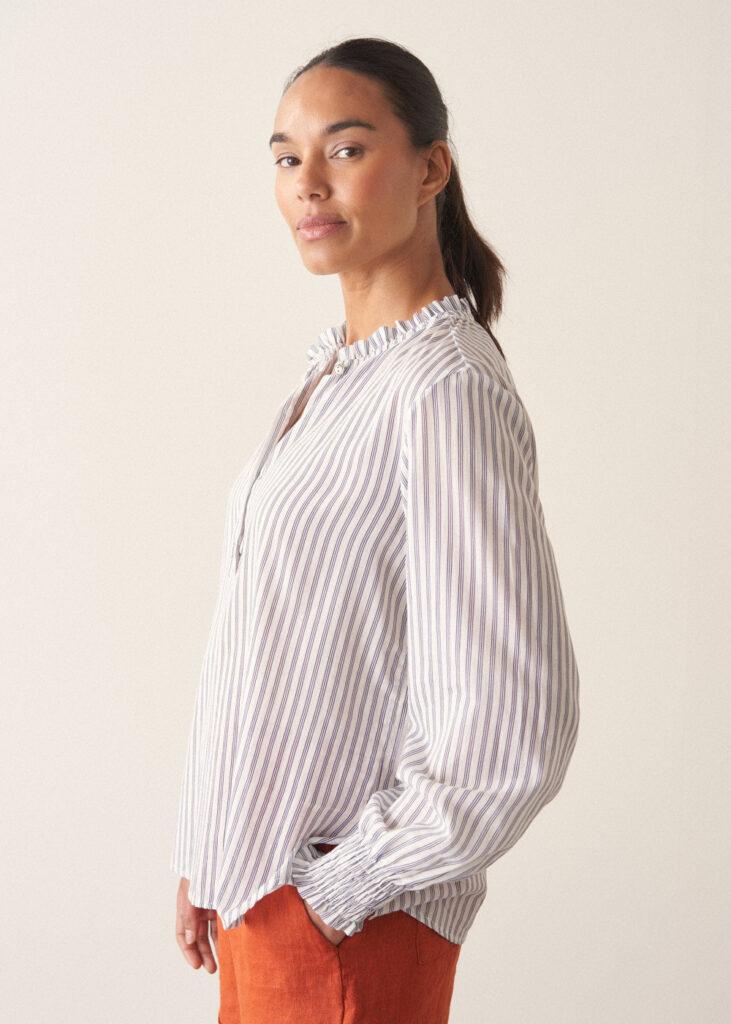 Blue Black Striped Shirt